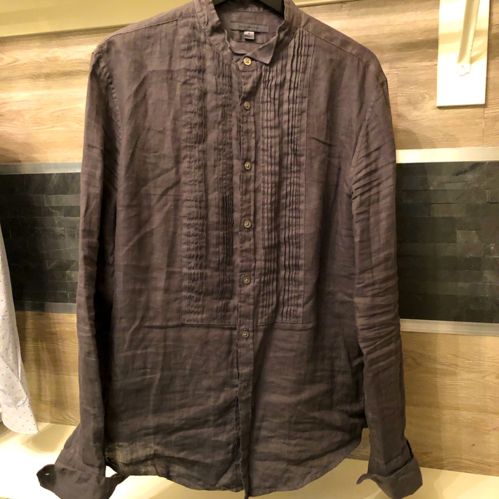 John Varvatos linen shirt French cuff M